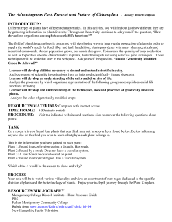 Plant WebQuest: Background Information