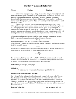 Matter Waves and Relativity