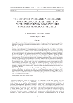 the effect of inorganic and organic form of zinc on digestibility of