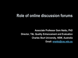 Som Naidu_Role of discussion forums in teaching