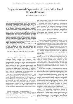 Segmentation and Organization of Lecture Video Based On