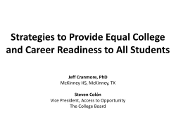 Strategies to Provide Equal College and Career