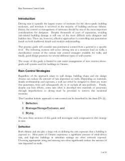 Introduction Rain Control Strategies