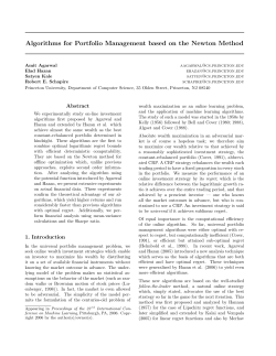 Algorithms for Portfolio Management based on the