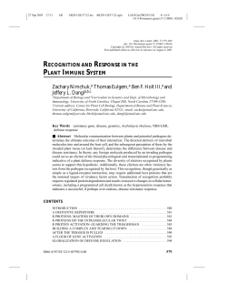 recognition and response in the plant immune system