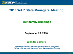 2010 WAP State Managers* Meeting Federal