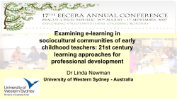 1. Examining E-learning in Socio-cultural Communities of Early