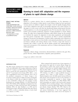 adaptation and the response of plants to rapid climate change