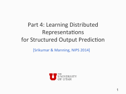 Learning Distributed RepresentaRons for Structured Output PredicRon