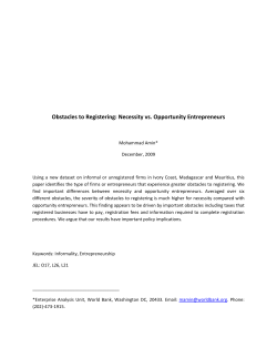 Obstacles to Registering: Necessity vs