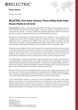 BELECTRIC, First Solar Connect Three Utility