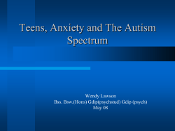 The Spectrum Of Autism: Anxiety and Stress
