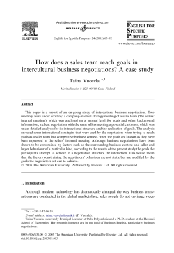 How does a sales team reach goals in intercultural business