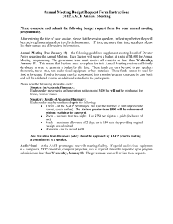 Annual Meeting Budget Forms Final