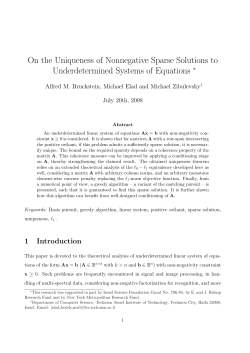 On the Uniqueness of Nonnegative Sparse Solutions