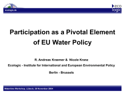 Participation as a pivotal element in EU water policy