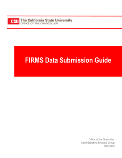 FIRMS Data Submission Guide - California State University