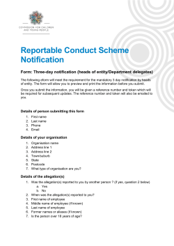 Form: Three-day notification (heads of entity/Department delegates)