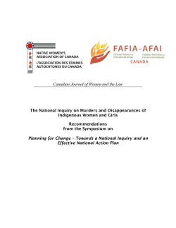 The National Inquiry on Murders and Disappearances of Indigenous