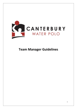Team Manager Guidelines