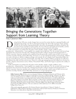 Bringing the Generations Together: Support from Learning Theory