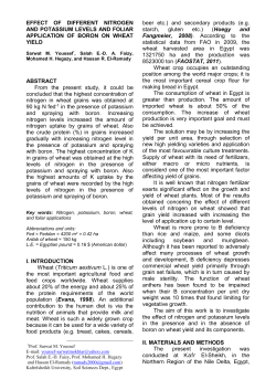 effect of different levels of nitrogen and potassium and foliar