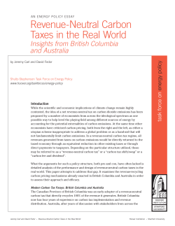 revenue-neutral carbon Taxes in the real World