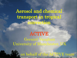 ACTIVE: Aerosol and chemical transport in tropical convection