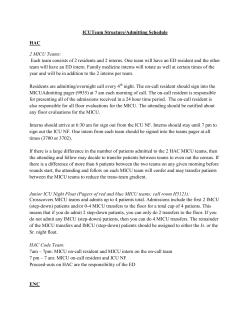 ICUTeam Structure/Admitting Schedule HAC 2 MICU Teams: Each