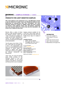 l SAMPLE STORAGE l TUBES