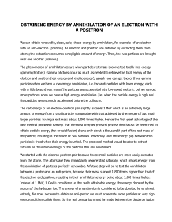 obtaining energy by annihilation of an electron