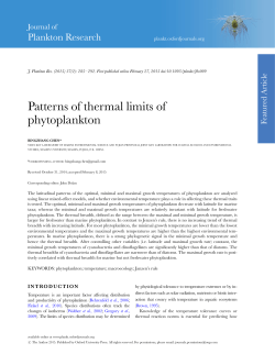 Patterns of thermal limits of phytoplankton