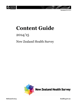 Content Guide 2014/15: New Zealand Health
