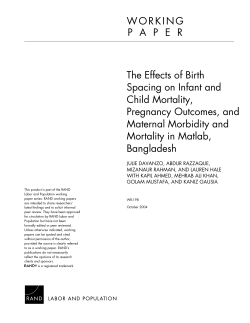 The Effects of Birth Spacing on Infant and Child Mortality, Pregnancy