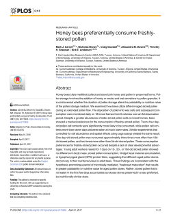Honey bees preferentially consume freshly-stored pollen