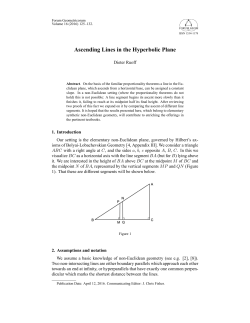 Ascending Lines in the Hyperbolic Plane