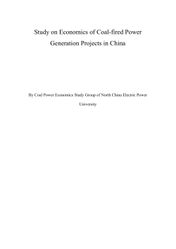 Study on Economics of Coal-fired Power Generation Projects in China