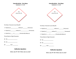 First Base Galatians 5:13-23 First Base: Character