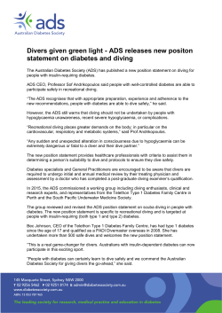 Divers given green light - ADS releases new positon statement on