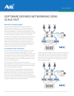 Software Defined Networking (SDN) Scale-out