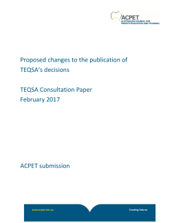 Proposed changes to the publication of TEQSA`s decisions