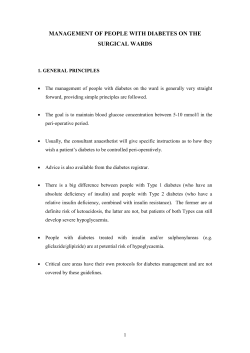 management of people with diabetes on the surgical