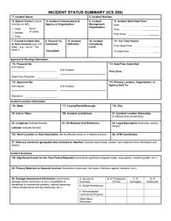 INCIDENT ACTION PLAN SAFETY ANALYSIS