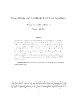Moral Hazard and Investment-Cash-Flow Sensitivity