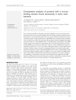 Comparative analysis of proteins with a mucus