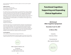 Functional Cognition: Supporting and