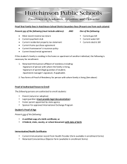 Proof that Family lives in Hutchinson School District boundary lines