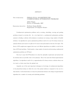 PRIMAL-DUAL ALGORITHMS FOR COMBINATORIAL