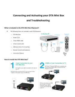 Connecting and Activating your DTA Mini Box and