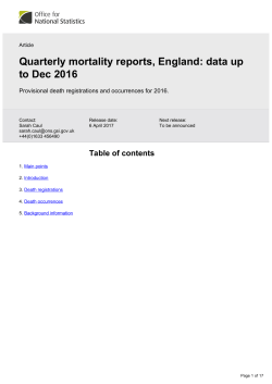 Quarterly mortality reports, England